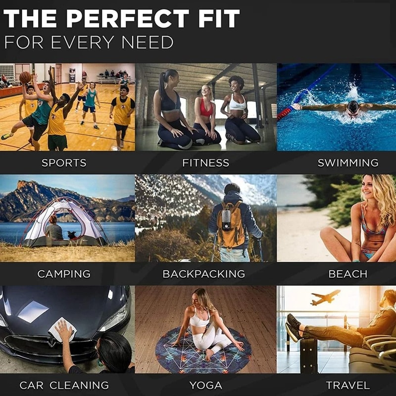 Ultra Absorbent Microfiber Sports Towel Quick Dry Compact 4