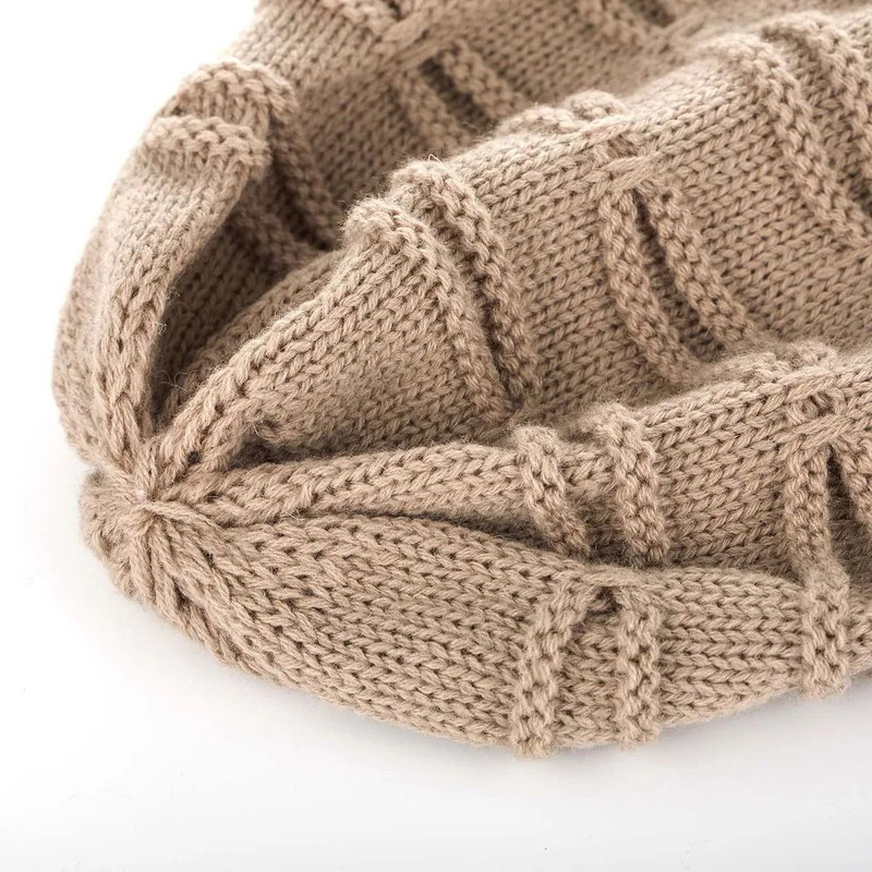 Unisex Letter Label Knitted Winter Beanie Hat 4