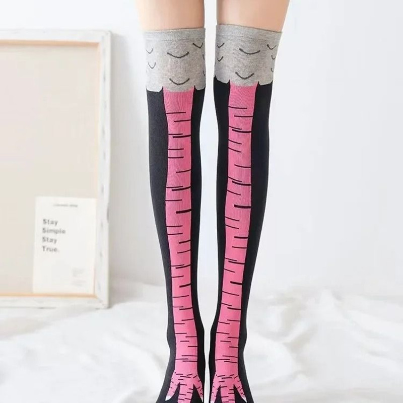 Fun Chicken Print Cosplay Socks With High Flexibility 10