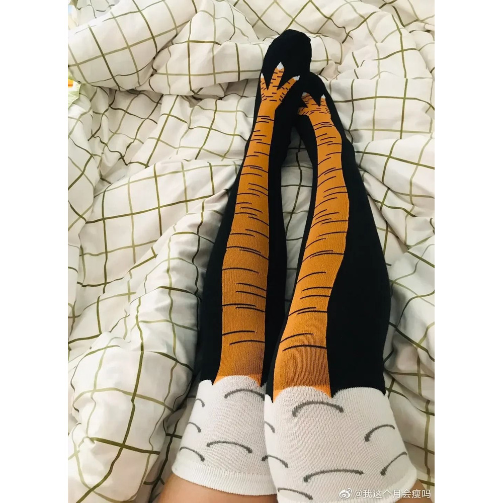 Fun Chicken Print Cosplay Socks With High Flexibility 2