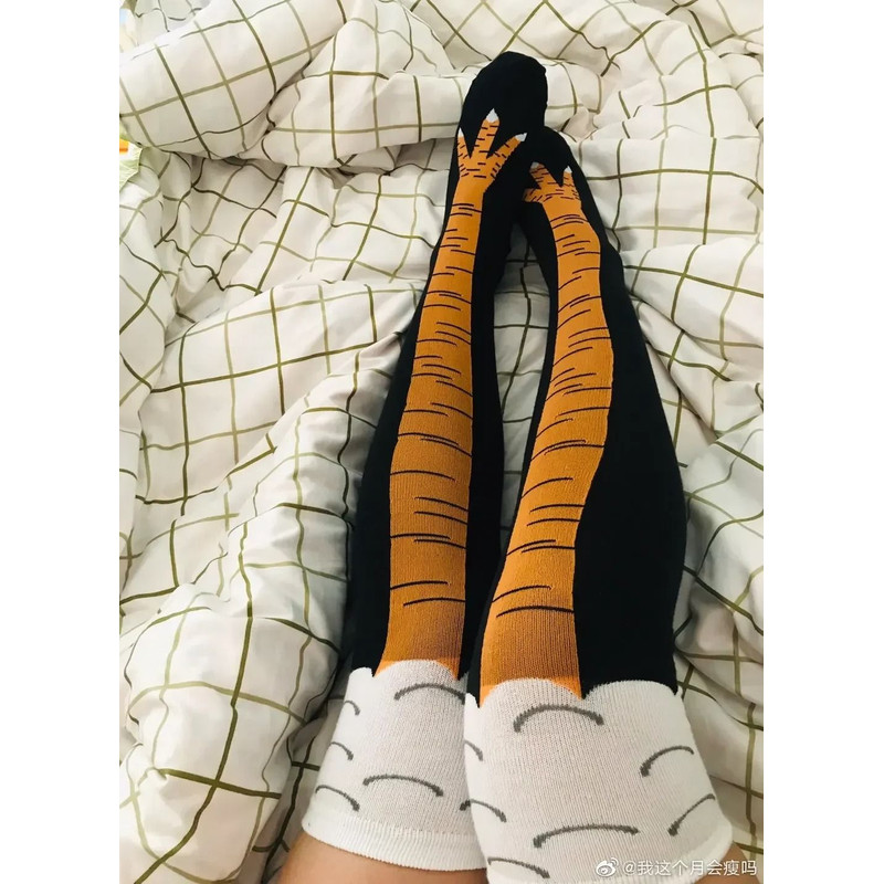 Fun Chicken Print Cosplay Socks With High Flexibility 2