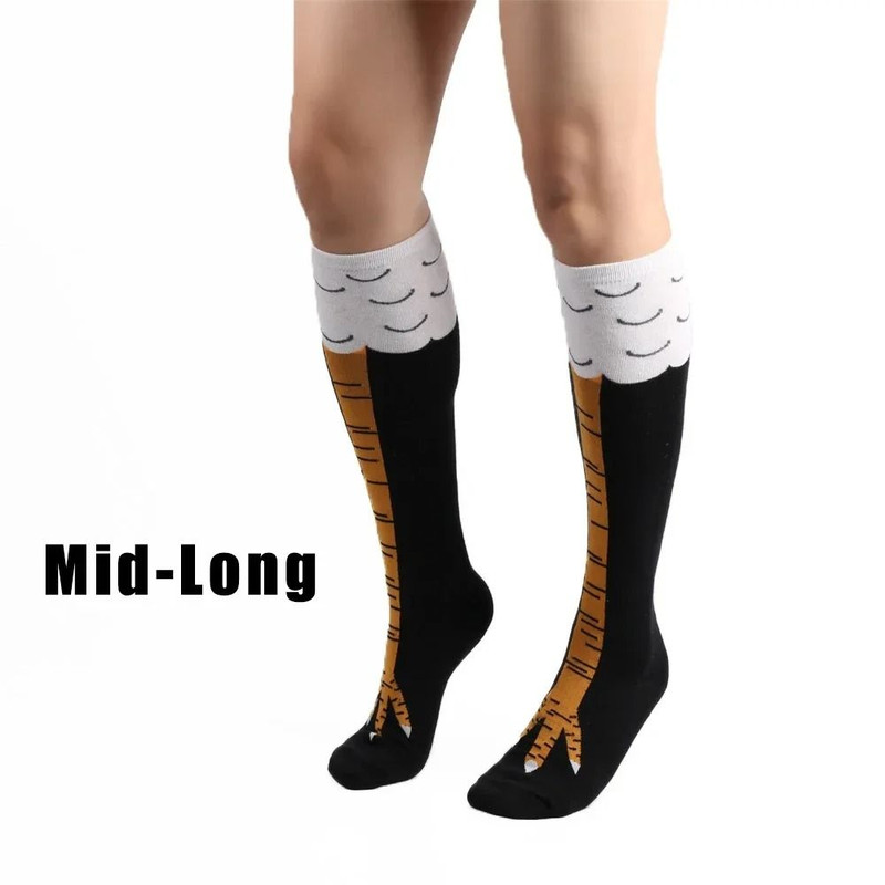 Fun Chicken Print Cosplay Socks With High Flexibility 8