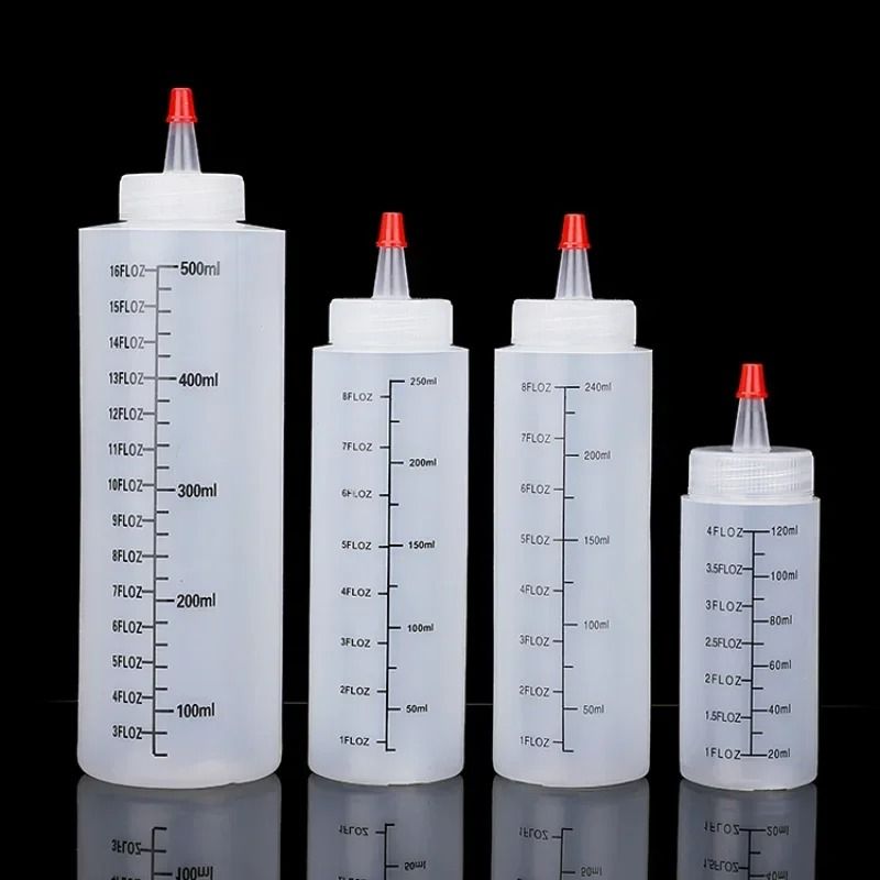 Plastic Squeeze Bottle With Needle Nose Scale For Kitchen Sauce And Oil 0