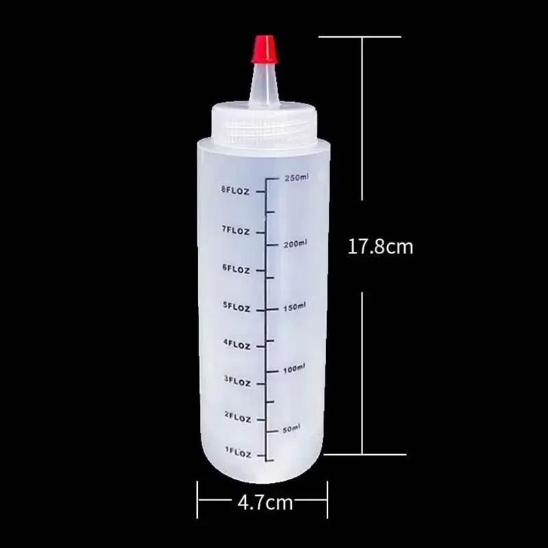 Plastic Squeeze Bottle With Needle Nose Scale For Kitchen Sauce And Oil 7