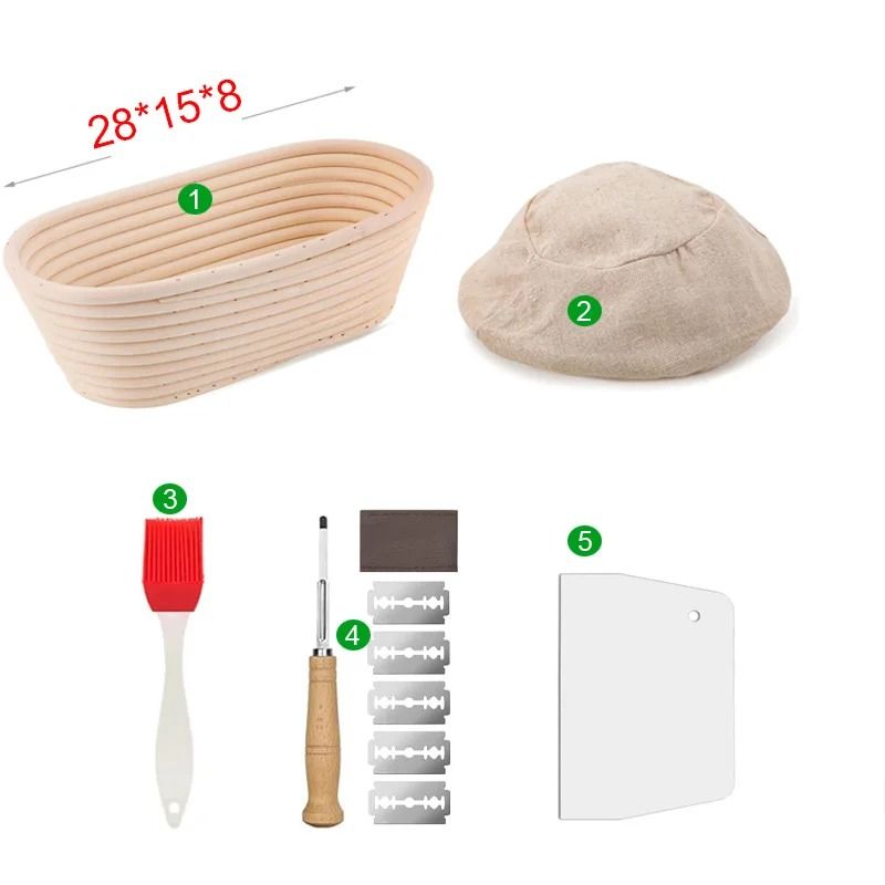 Rattan Bread Proofing Basket Set For Dough Fermentation And Sourdough Baking 23