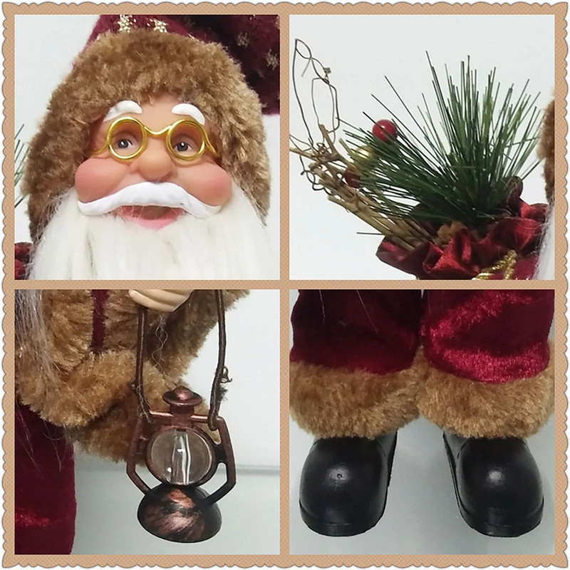 Festive Standing Santa Claus Figurine For Holiday Decor 3