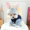 Cozy Rabbit Ear Hooded Pet Sweater For Autumn And Winter Warmth 1
