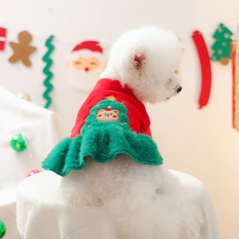 Christmas Bear Skirt Pet Dress For Cozy Holiday Warmth 5