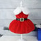 Festive Christmas Red Dress For Dogs And Cats With Warm Bow Frock Design 6