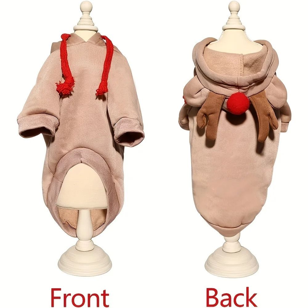 Cozy Elk Hooded Pet Sweater For Autumn And Winter Warmth 6
