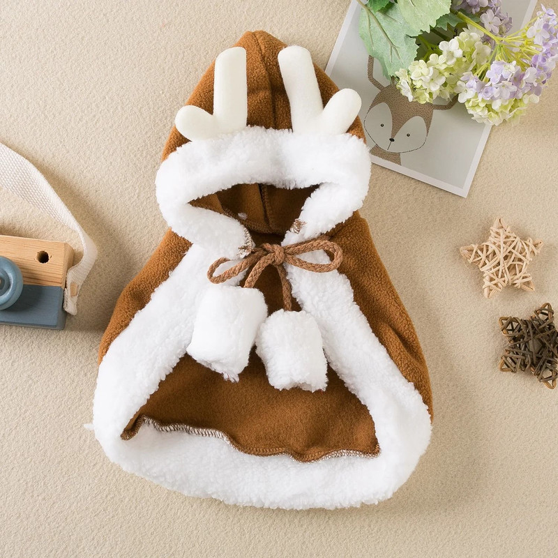 Cozy Christmas Hooded Pet Cloak For Winter Warmth 7