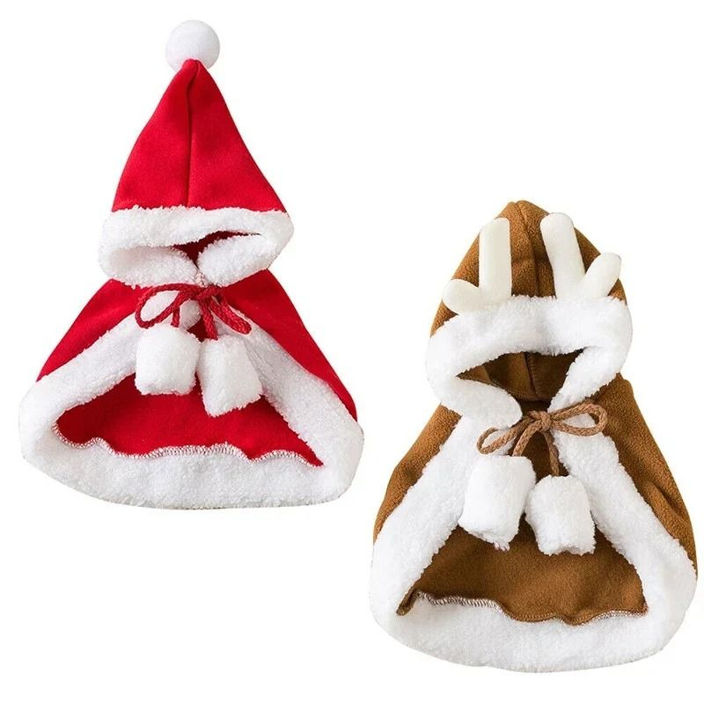Cozy Santa Cape And Hat Costume For Pets With Warm Scarf 1