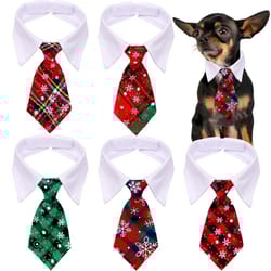christmas plaid necktie for pets warm adjustable holiday outfit