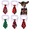 Christmas Plaid Necktie For Pets Warm Adjustable Holiday Outfit 0