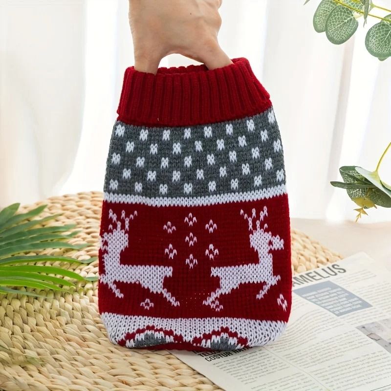 Cozy Christmas Knitted Pet Sweater Warm Holiday Outfit For Dogs And Cats 7