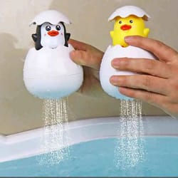 cute infant bath toy set with water sprinkler and animal egg design