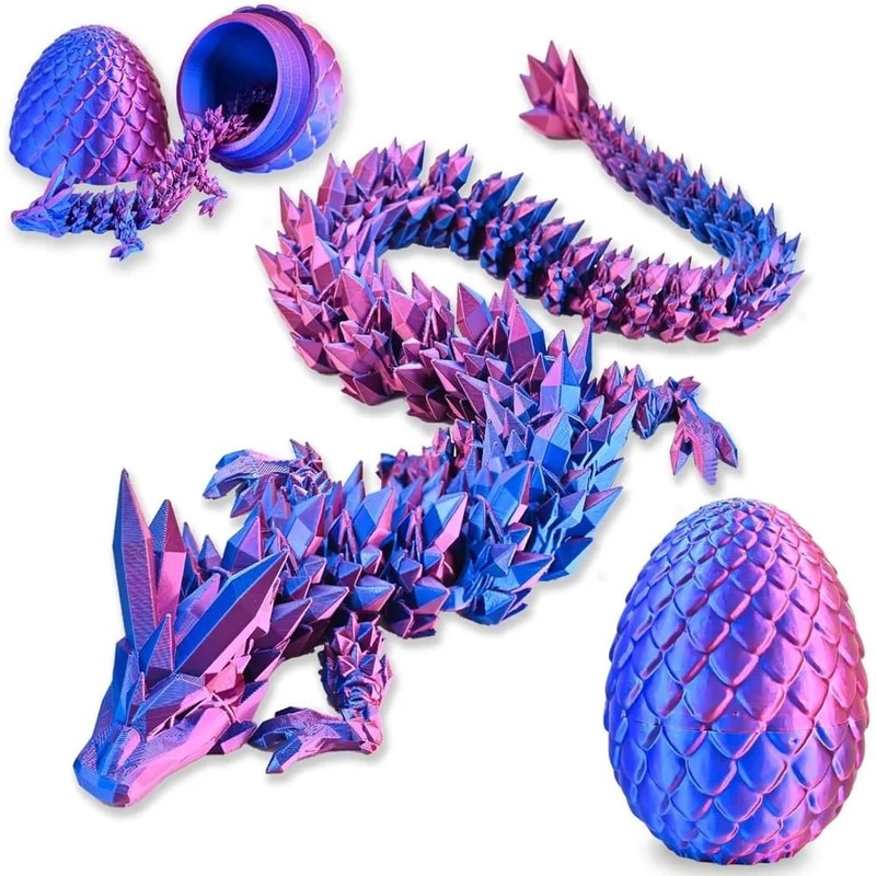 Articulated Dragon Egg Toy With Fully Movable Dragon Model 0