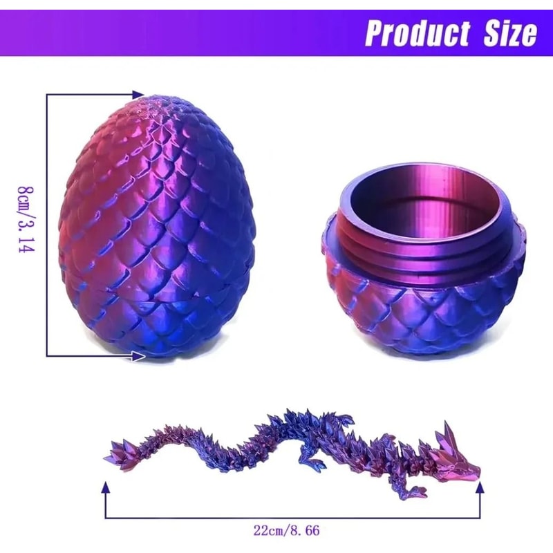 Articulated Dragon Egg Toy With Fully Movable Dragon Model 1