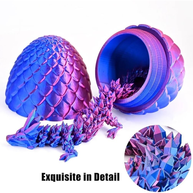 Articulated Dragon Egg Toy With Fully Movable Dragon Model 2