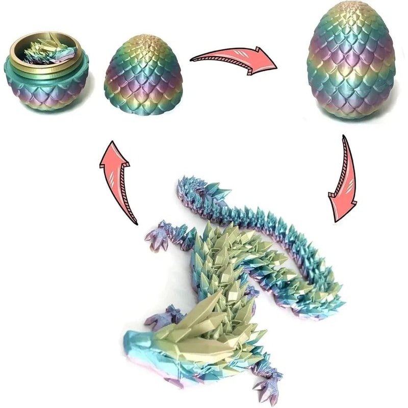 Articulated Dragon Egg Toy With Fully Movable Dragon Model 5