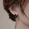 Elegant Gold Hoop Earrings With Square Gem Accents For Women 1