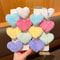 Plush Heart Shape Hair Clip Set 12Color Random For Girls And Kids 1