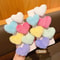 Plush Heart Shape Hair Clip Set 12Color Random For Girls And Kids 2