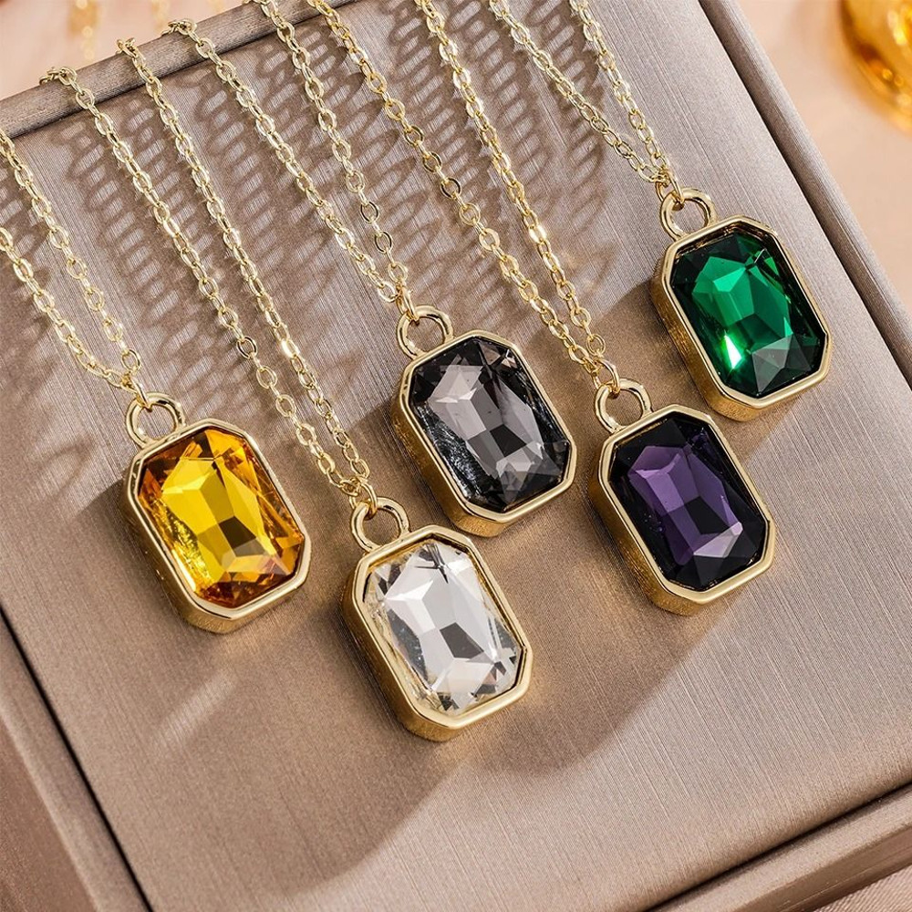 Elegant Square Crystal Stainless Steel Earrings 3