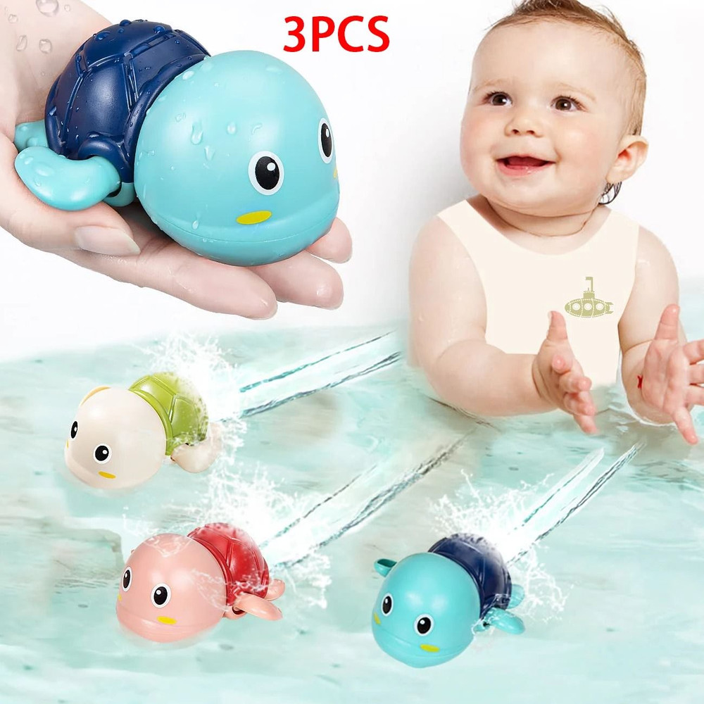 Cute Swimming Turtle Bath Toy Set For Fun Water Play 0