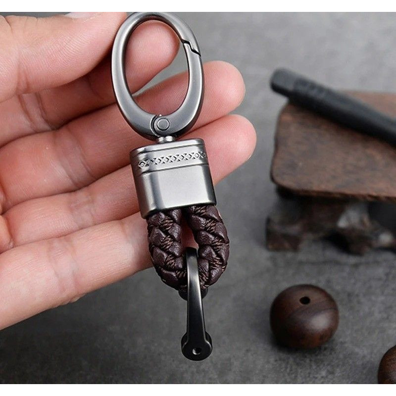 Hand Woven Leather Car Key Ring For Men And Women 8