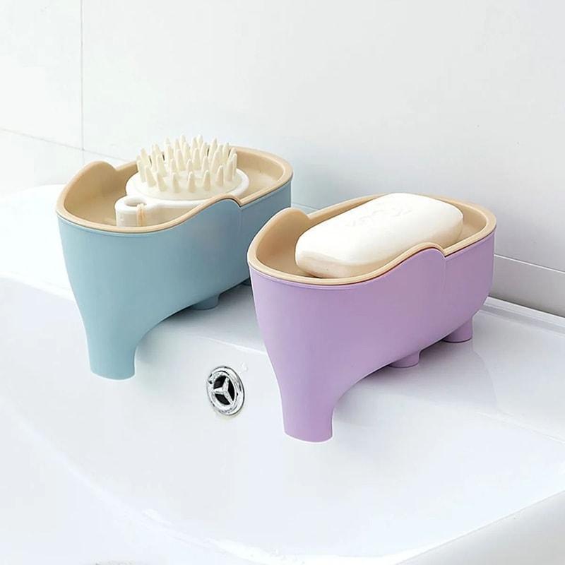 Elephant Shaped Double Layer Soap Box For Bathroom And Sink 0