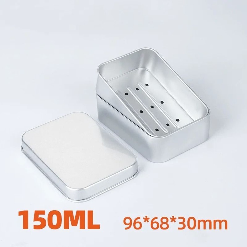 Light Aluminum Soap Holder With Lid And Draining Layer 4