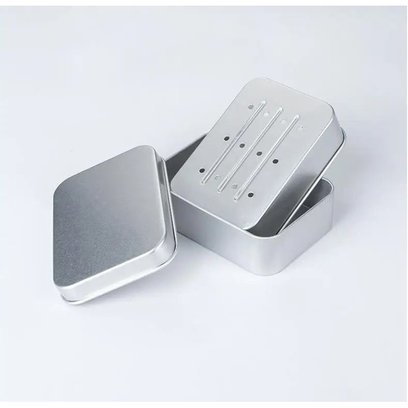 Light Aluminum Soap Holder With Lid And Draining Layer 7