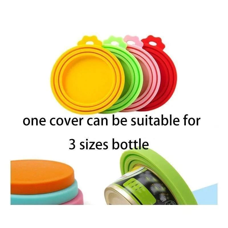 Reusable Pet Food Can Silicone Cover Three Size Fit 2