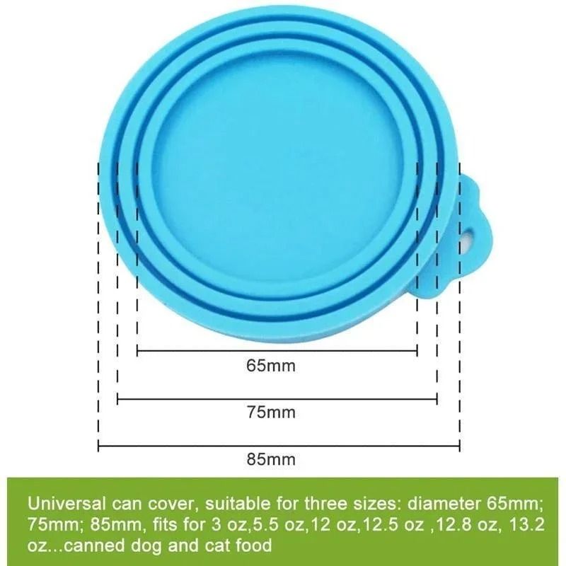 Reusable Pet Food Can Silicone Cover Three Size Fit 5