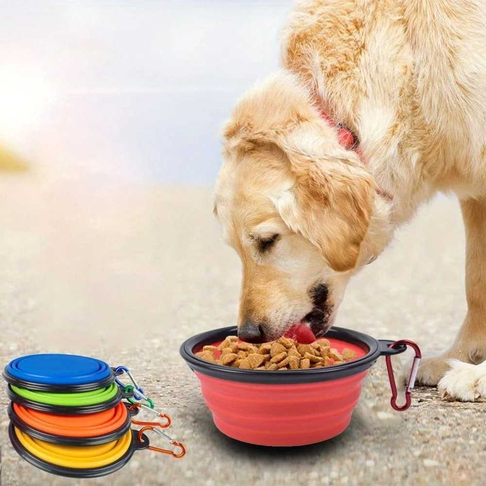Dog Folding Travel Bowl Portable Silicone Food And Water Bowl For Outdoor Use 2