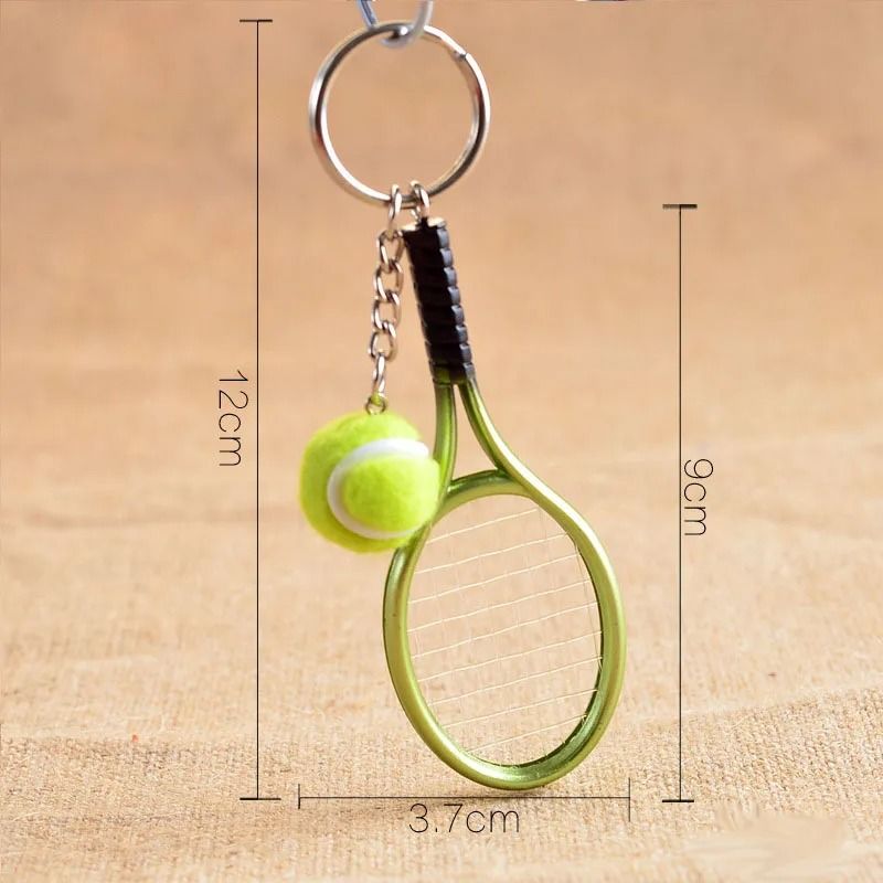Mini Tennis Racket Pendant Keychain Cute Sport Bag Charm For Teenager Fan 4