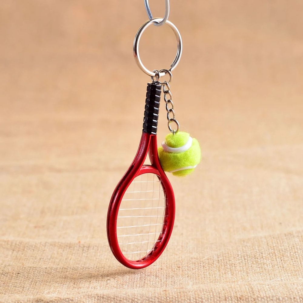 Mini Tennis Racket Pendant Keychain Cute Sport Bag Charm For Teenager Fan 6