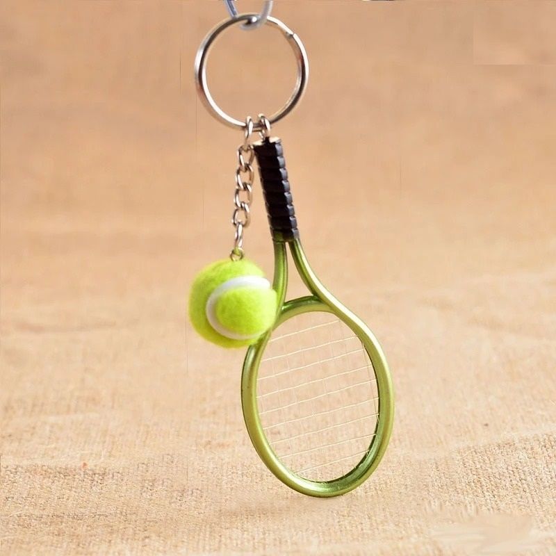 Mini Tennis Racket Pendant Keychain Cute Sport Bag Charm For Teenager Fan 7