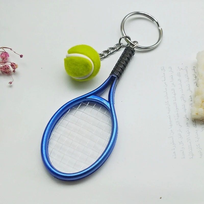 Mini Tennis Racket Pendant Keychain Cute Sport Bag Charm For Teenager Fan 8