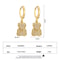 Zircon Teddy Bear Drop Hoop Earrings For Women And Girls 5