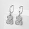 Zircon Teddy Bear Drop Hoop Earrings For Women And Girls 7
