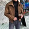 Vintage American Style Chamois Leather Jacket For Men 5