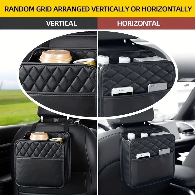 Premium Synthetic PU Leather Car Seat Storage Bag 4
