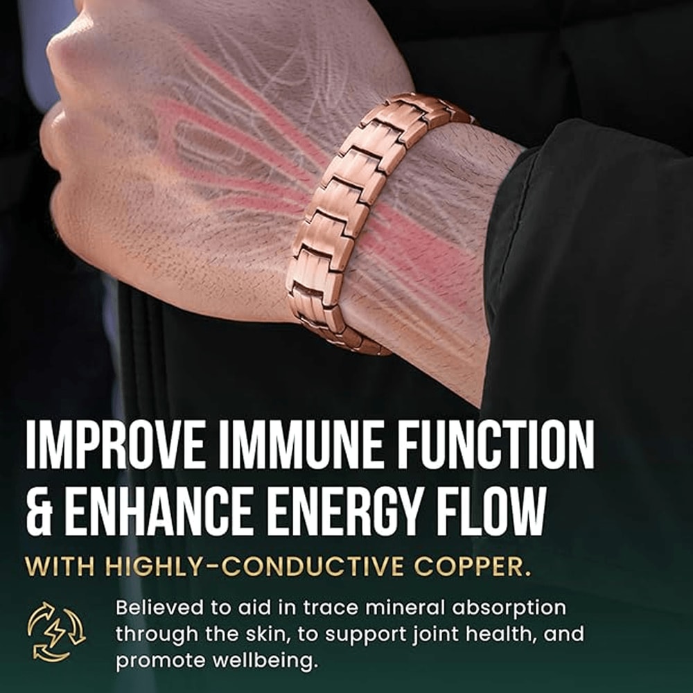 Pure Copper Magnetic Bracelet For Men With Adjustable Sizing Tool 6