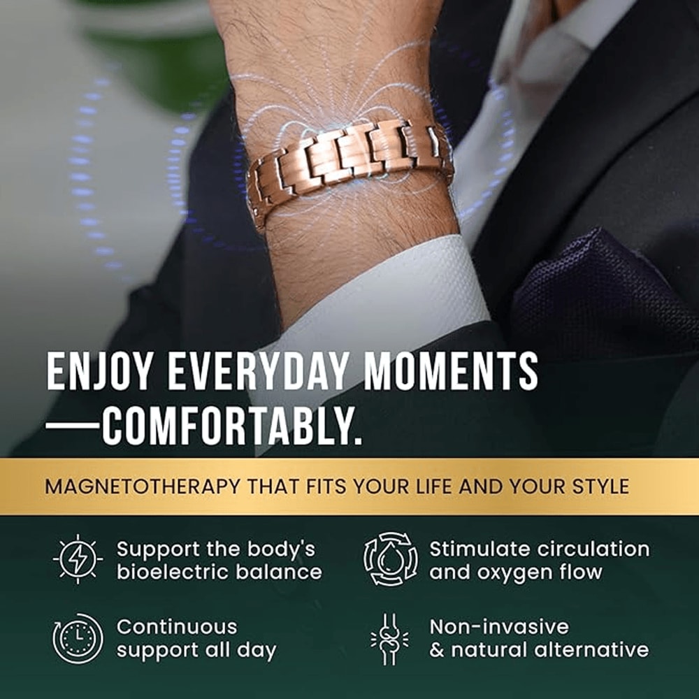 Pure Copper Magnetic Bracelet For Men With Adjustable Sizing Tool 9