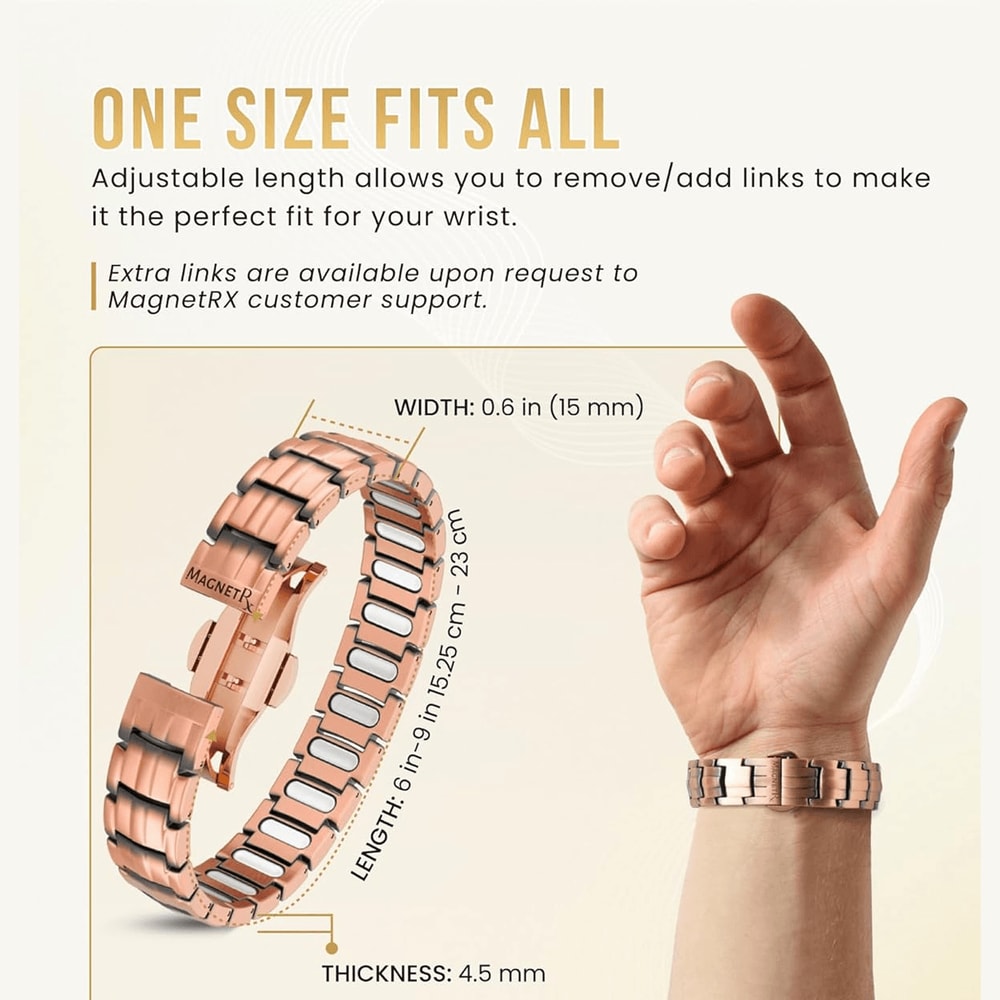Pure Copper Magnetic Bracelet For Men With Adjustable Sizing Tool 4