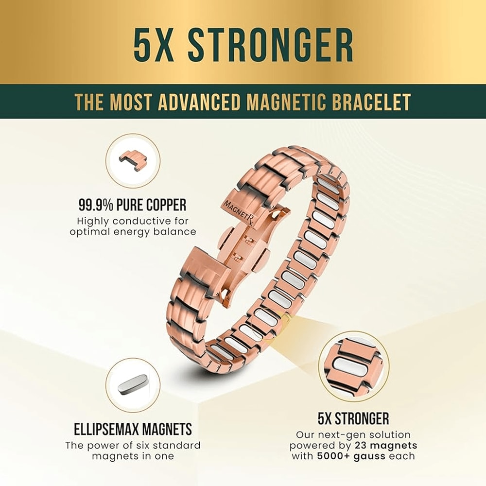 Pure Copper Magnetic Bracelet For Men With Adjustable Sizing Tool 5