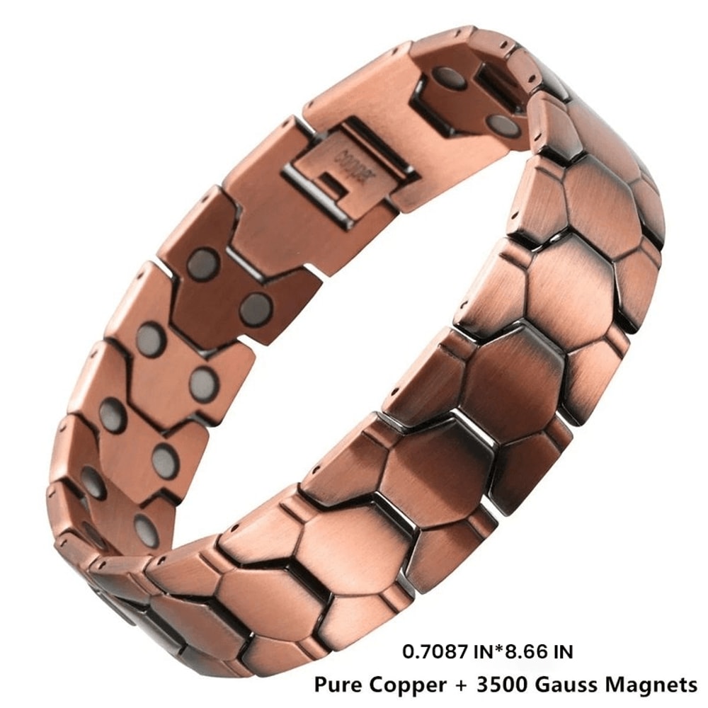 Pure Copper Magnetic Bracelet For Men With Adjustable Sizing Tool 12