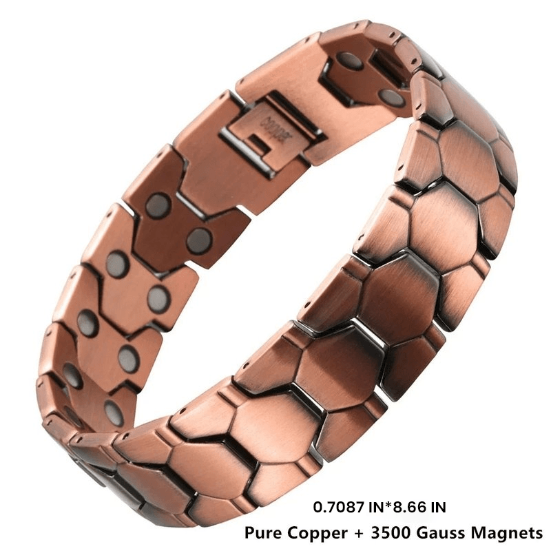 Pure Copper Magnetic Bracelet For Men With Adjustable Sizing Tool 12